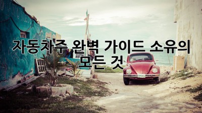 자동차주, 완벽 가이드: 소유의 모든 것